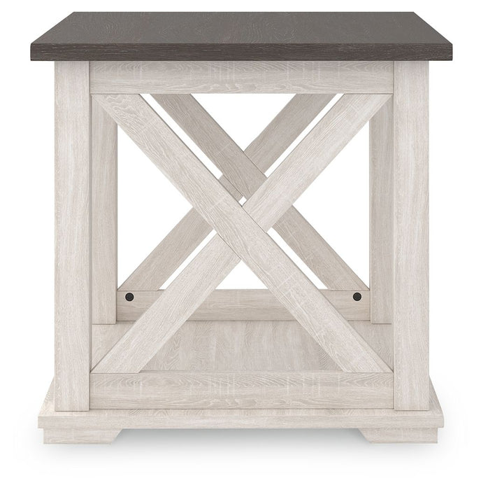 Dorrinson - White / Black / Gray - Square End Table