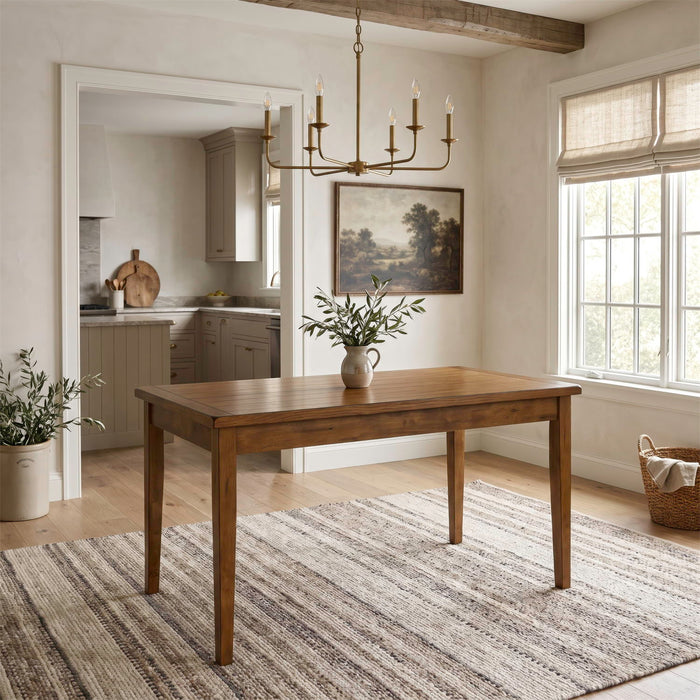 Treasures - Rectangular Leg Dining Table - Rustic Oak