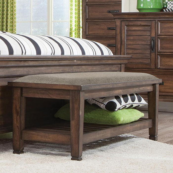 Franco - Fabric Upholstered Bench With Shelf