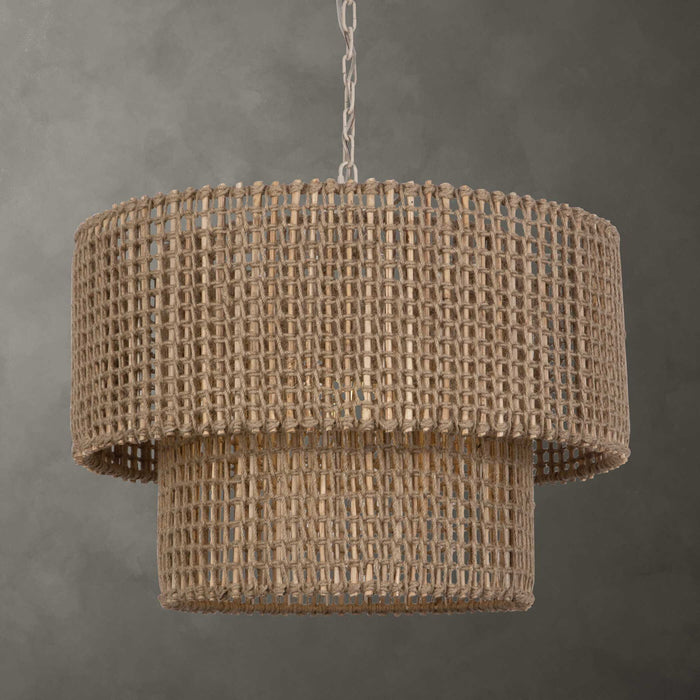 Biswas - Woven Jute 1 Light Pendant - Beige