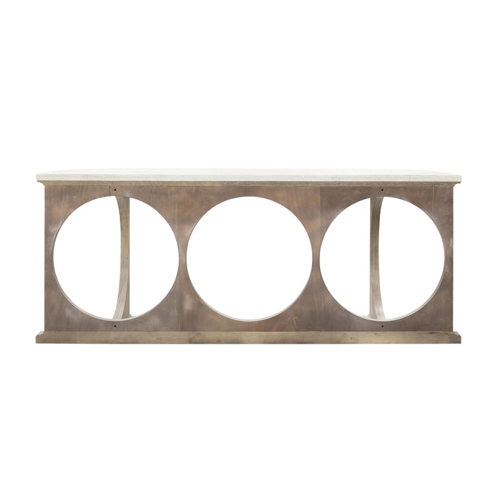 Pulaski Accents - Modern Entryway Console Table with Concrete Top - Gray & Light Brown