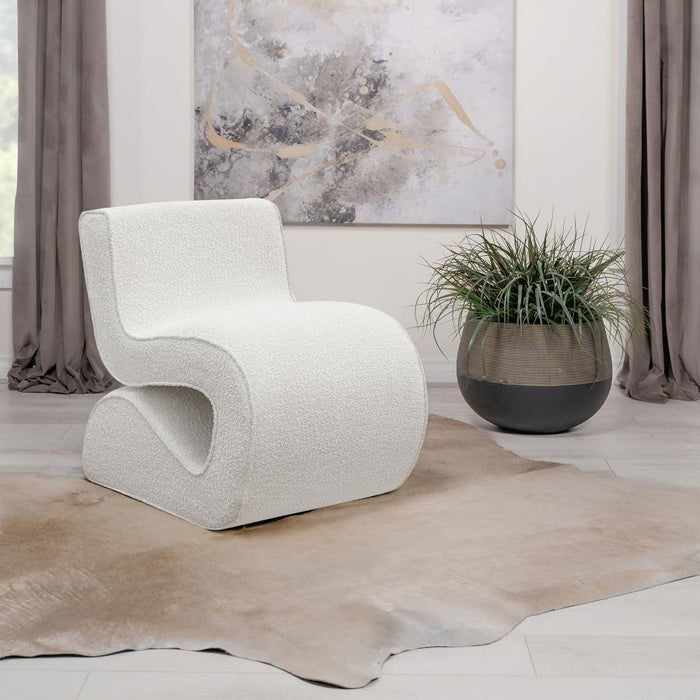 Ronea - Boucle Upholstered Armless Curved Accent Chair