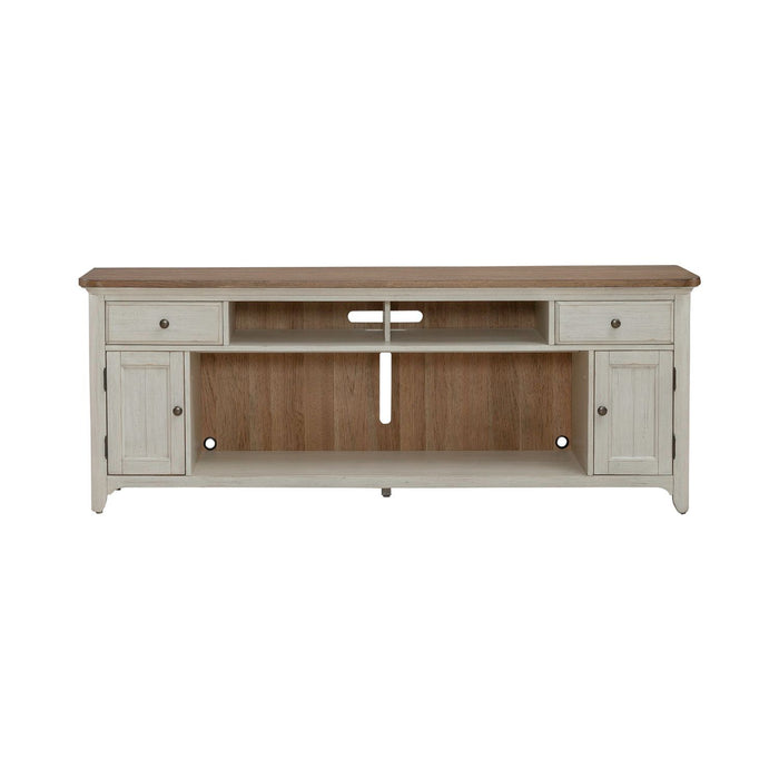 Fireplace TV Consoles - 80" Fireplace TV Console - Brown