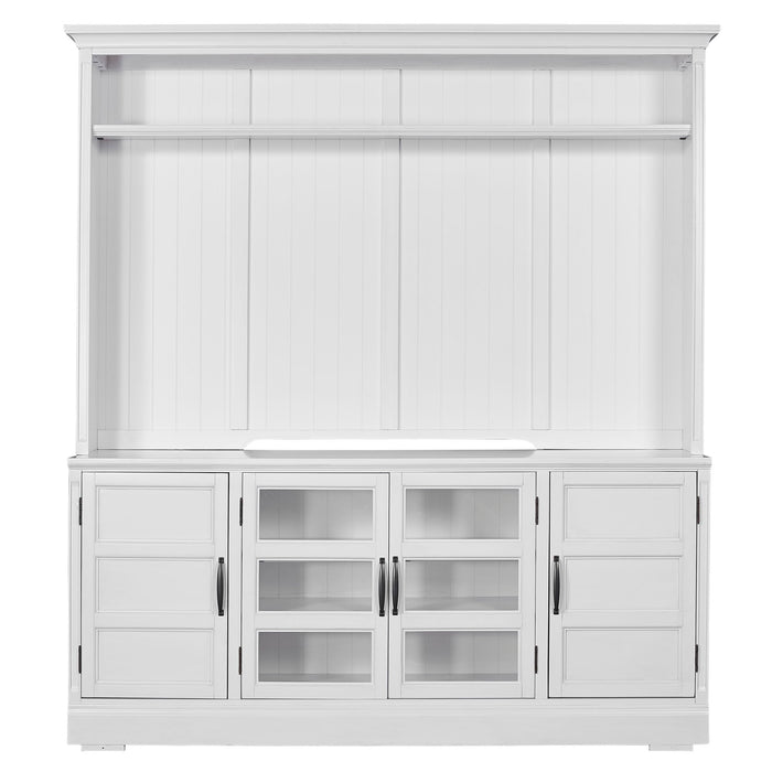 Shoreham - 76" TV Console With Hutch - Effortless White