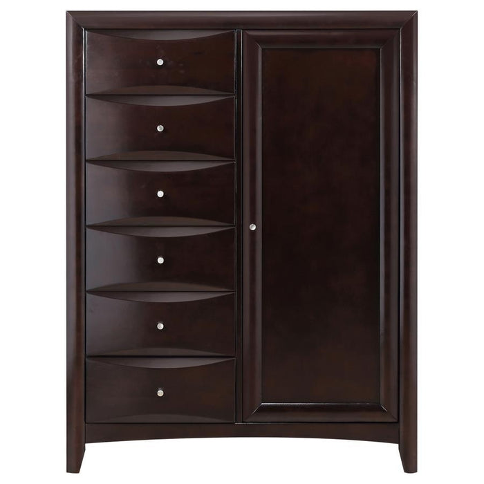 Phoenix - 6-Drawer Door Chest - Deep Cappuccino