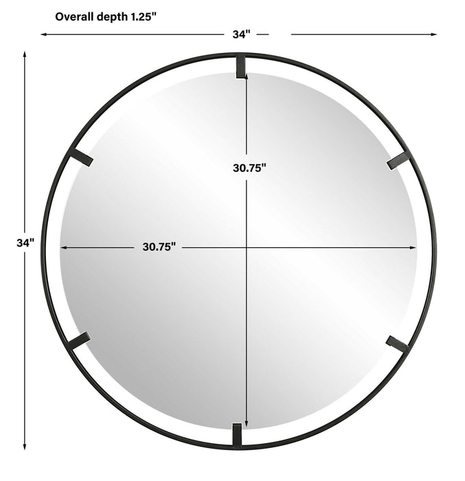 Cashel - Round Iron Mirror - Black