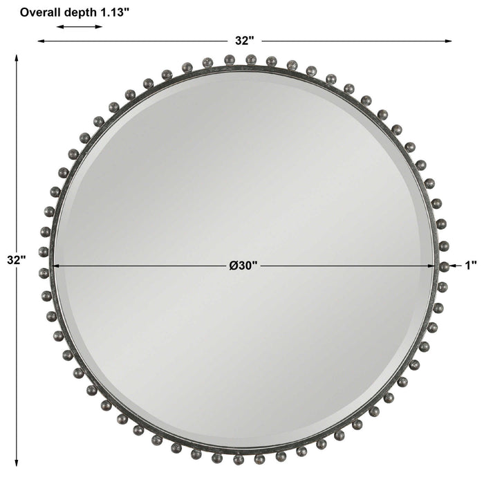 Taza - Round Iron Mirror - Dark Gray