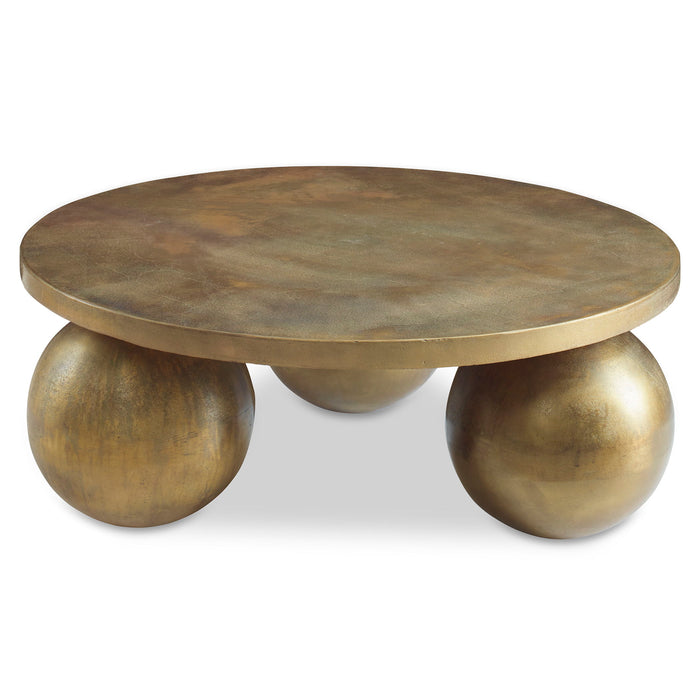 Triplet - Antique Brass Coffee Table - Gold