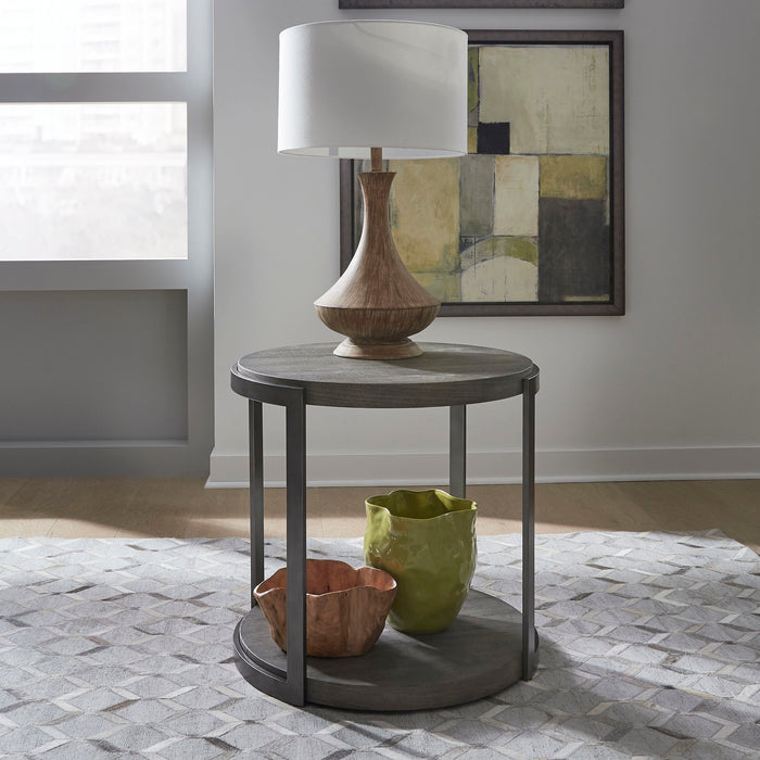 Modern View - Round End Table - Dark Gray