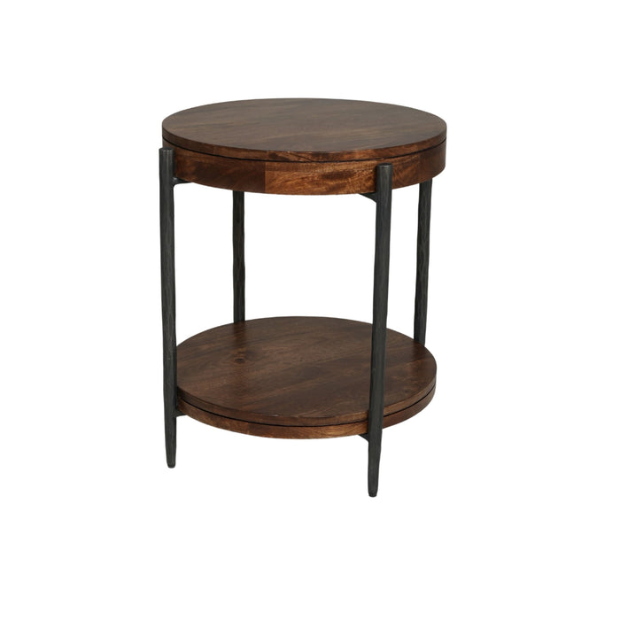 Bengal - 41" Round Cocktail Table With 2 End Tables - Hickory Brown