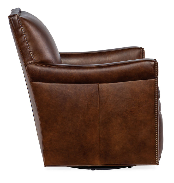 Swivel Club Chair - Dark Brown