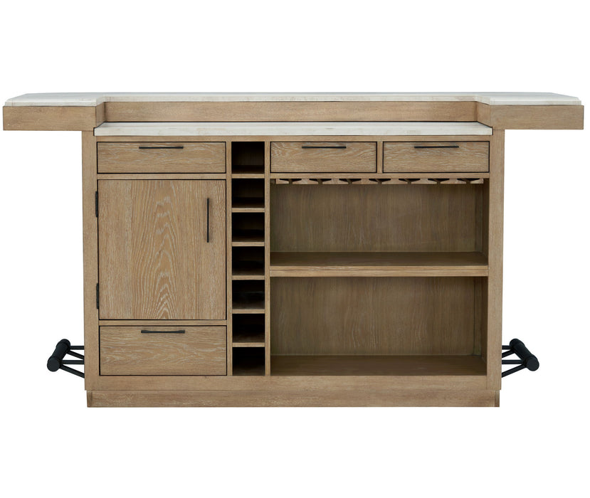 Escape - Dining Bar With Stone Top - Glazed Natural Oak / Vanilla Bean