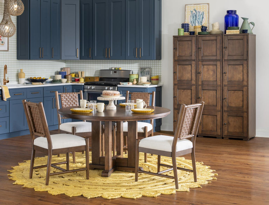 Lake House - Complete Round Pedestal Dining Table - Pinecone
