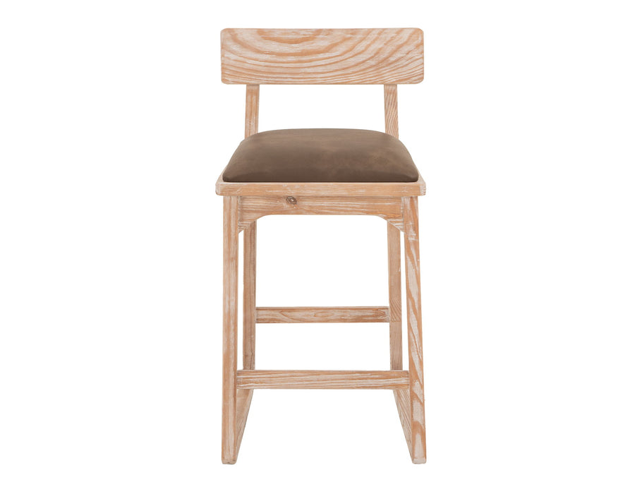 Balam - 30" Upholstered Barstool (Set of 2) - Light Brown / Dark Brown