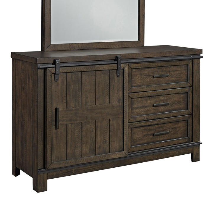 Thornwood Hills - Barn Door Dresser - Dark Brown