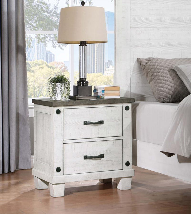 Lilith - 2-Drawer Nightstand - Distressed White