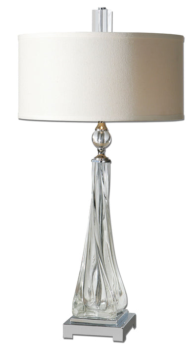 Grancona - Twisted Glass Table Lamp - Pearl Silver