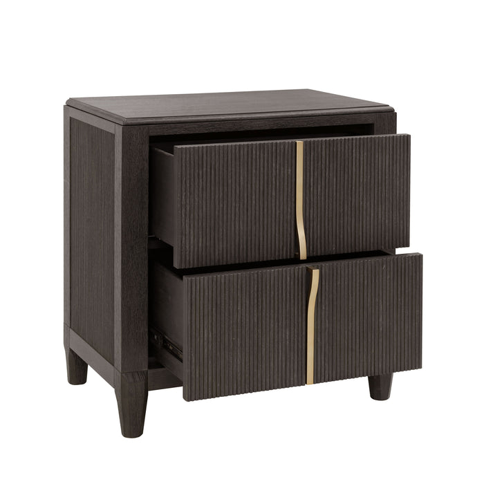 West End Loft - 2-Drawer Nightstand with USB-C Outlets - Brown