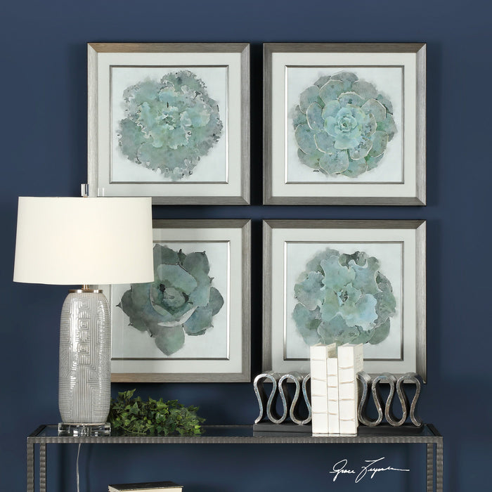 Natural Beauties - Botanical Prints (Set of 4) - Blue, Light