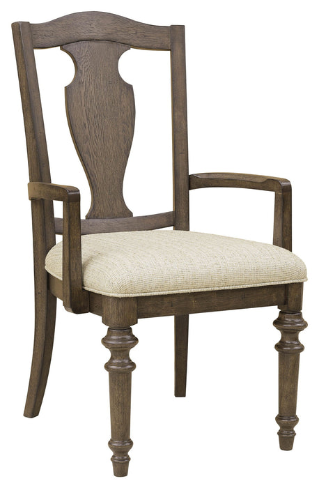 Saddle Creek - Wood Back Arm Chair (Set of 2) - Timber Brown