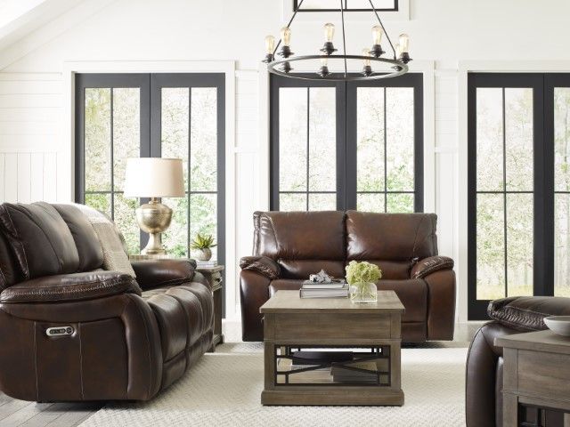 Vail - Power Reclining Sofa Loveseat And Recliner - Burnt Sienna