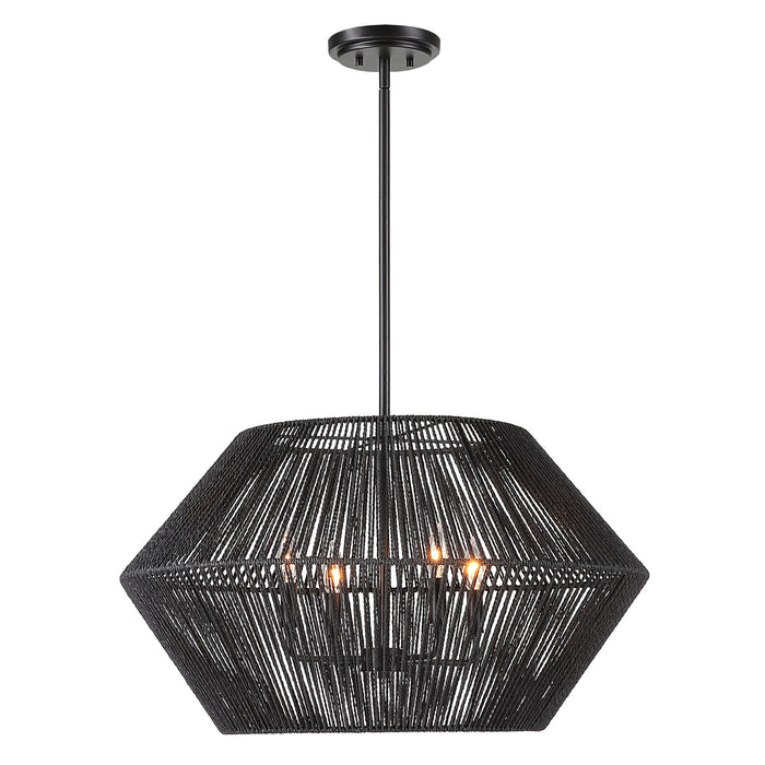 Suva - 4 Light Rope Pendant - Black