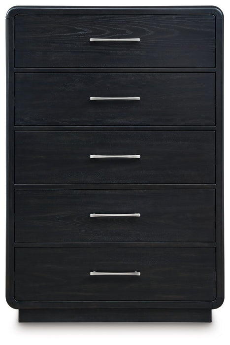 Rowanbeck - Black - Five Drawer Chest