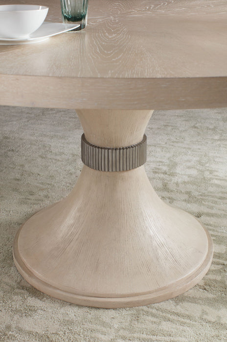 Nouveau Chic - Round Pedestal Dining Table - Light Brown