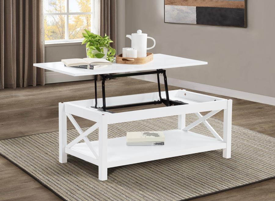 Skyview - 44" Rectangular Lift Top Coffee Table - White