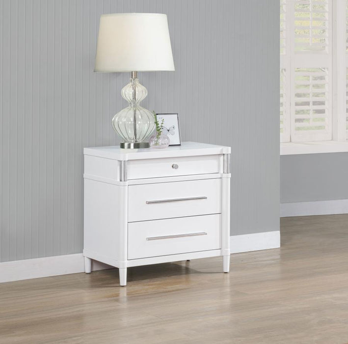 Gracemont - 3-Drawer Bedroom Nightstand Bedside Table - White
