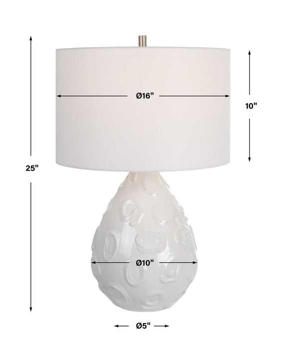 Loop - White Glaze Table Lamp