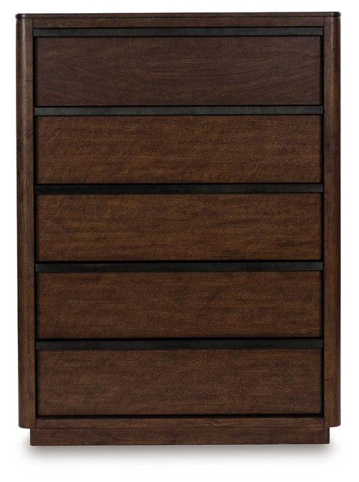 Dilenno - Five Drawer Chest - Dark Brown