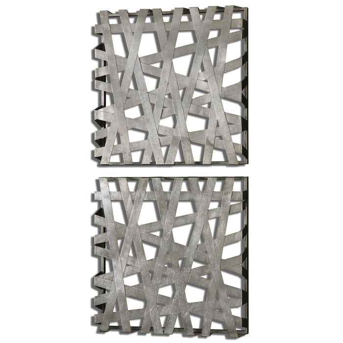 Alita Squares - Wall Art (Set of 2) - Pearl Silver