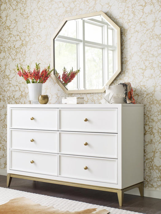 Chelsea by Rachael Ray - Dresser - White With Gold Accents