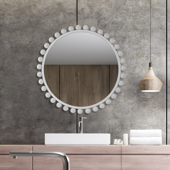 Cyra - Round Mirror - White