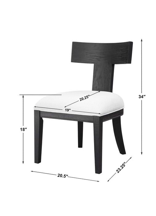 Idris - Armless Chair - White & Black