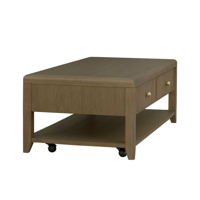 Reed - Rectangular Coffee Table With Casters - Driftwood Oak