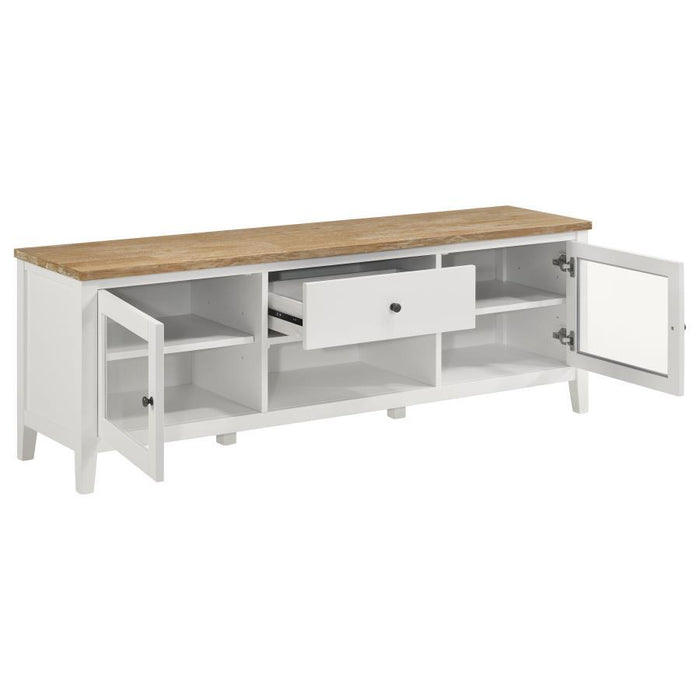Hollis - 2-Door Wood 67" TV Stand with Drawer - Brown And White