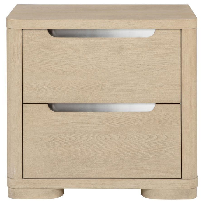 Ladera - 2-Drawer Nightstand Bedside Table - Light Elm