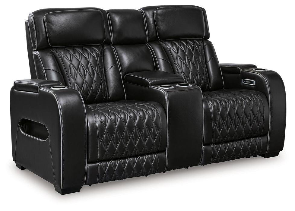 Boyington - Power Reclining Loveseat With Console/Adj Hdrst