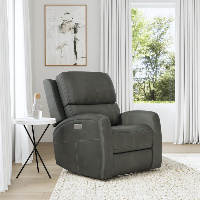 Linden - Power Swivel Gliding Recliner With Power Headrest, Lumbar, Heat & Massage