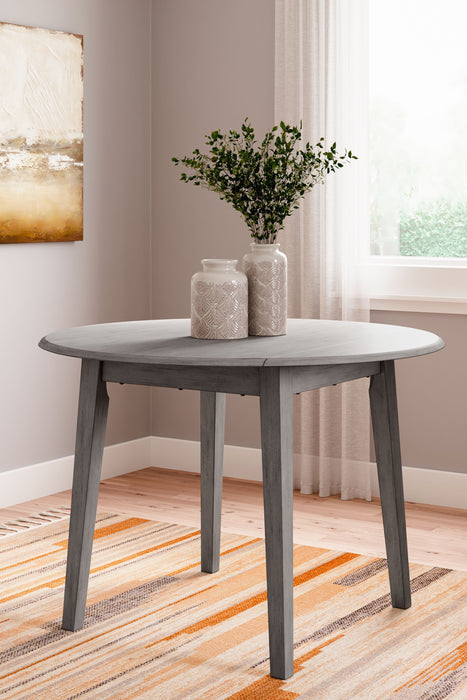 Shullden - Gray - 5 Pc. - Drop Leaf Table, 4 Side Chairs