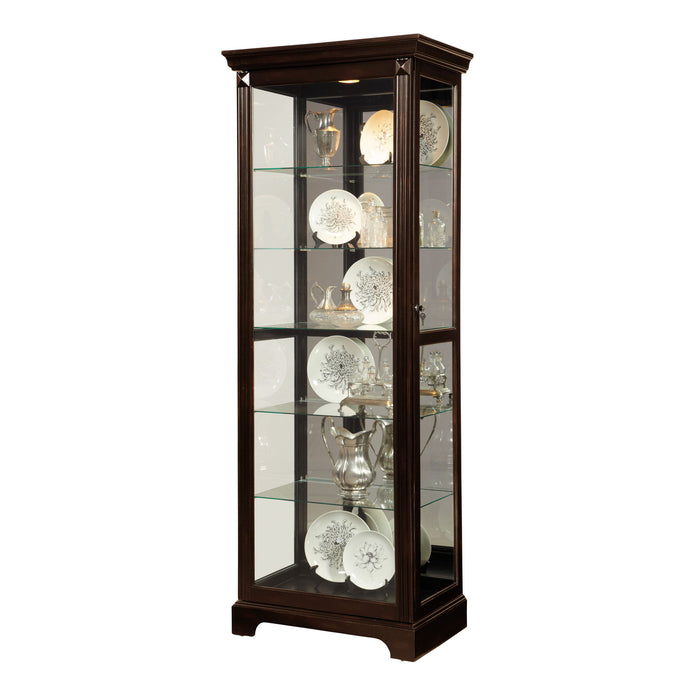 PFC Curios - Locking Slide Door 5 Shelf Curio Cabinet - Deep Cherry Brown