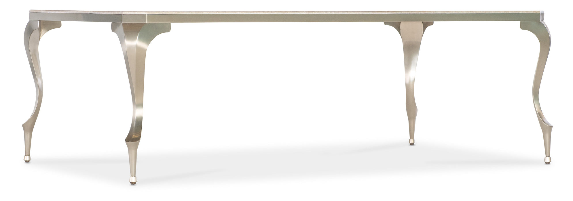 Bella Donna - Rectangle Stone Top Cocktail Table - Pearl Silver