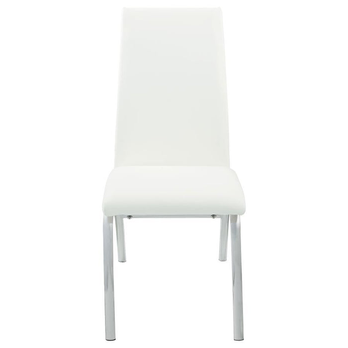 Bishop - Upholstered Side Chairs (Set of 2) - White And Chrome