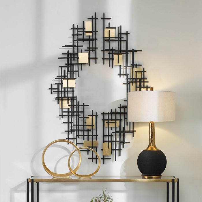 Reflection - Metal Grid Wall Decor (Set of 2) - Black