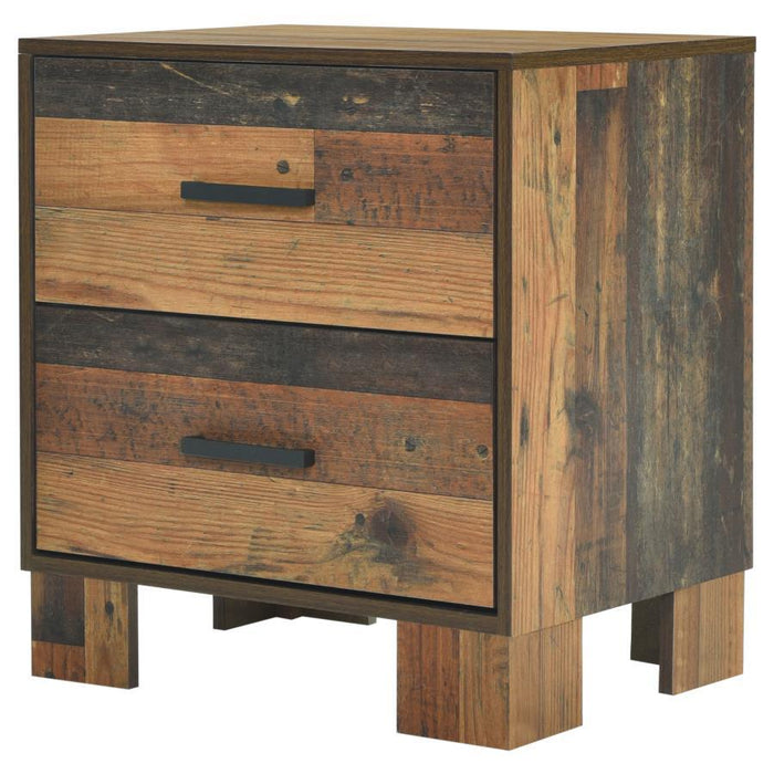 Sidney - 2-Drawer Nightstand - Rustic Pine