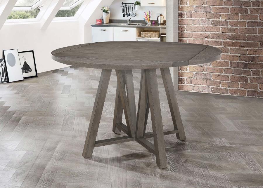 Athens - Round Counter Height Table With Drop Leaf - Barn Gray