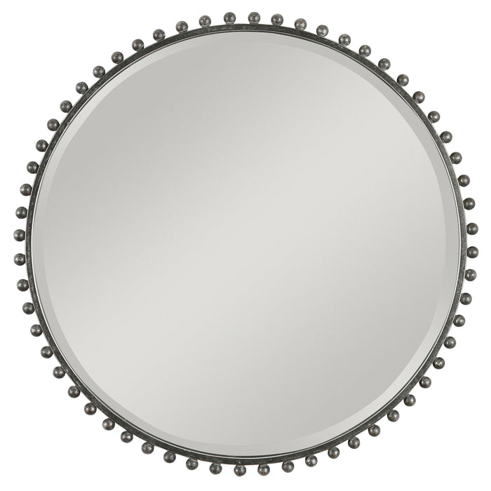 Taza - Round Iron Mirror - Dark Gray