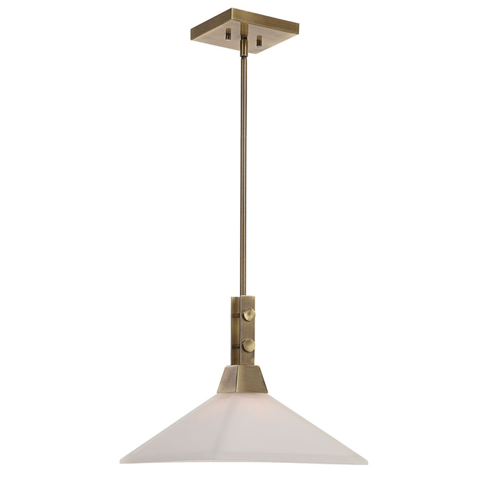 Brookdale - Industrial 1 Light Pendant - Light Brown & White